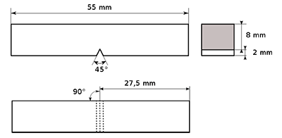 シャルピー衝撃試験片図2